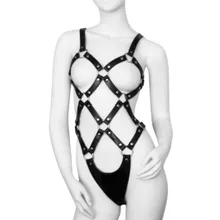 Lederharness "Split" mit metallischen Elementen Lederharness "Split" mit metallischen Elementen