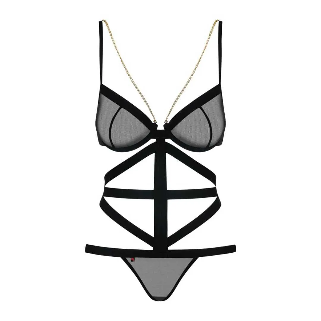 Body mit Riemen und goldfarbenen Ketten – Bild 4