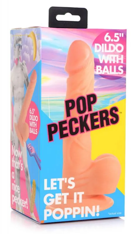 Pop Peckers - Poppin Dildo 16,5 cm - Beige – Bild 5