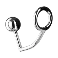 Metall-Penisring mit Analdildo, S, 4 cm Metall-Penisring mit Analdildo, S, 4 cm