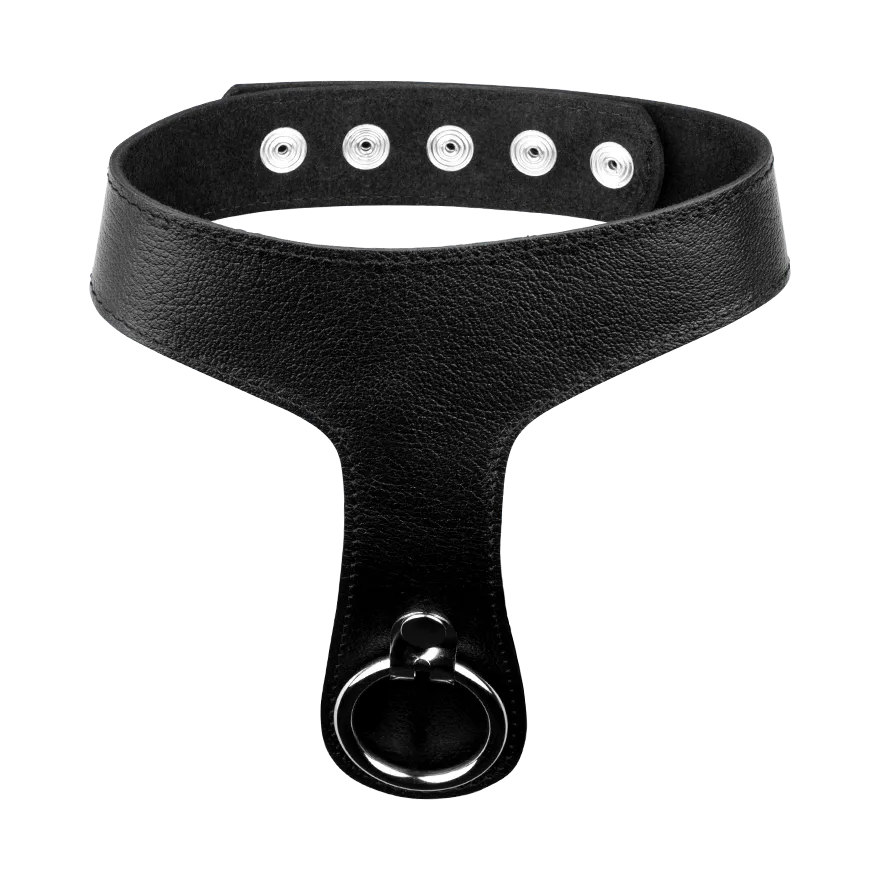 Sklaven-Halsband aus Leder mit O-Ring Sklaven-Halsband aus Leder mit O-Ring