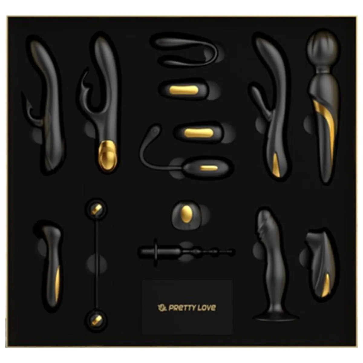Sextoy-Kit "Black & Gold: Queen%27s Luxury Kit", 12-teilig Sextoy-Kit "Black & Gold: Queen%27s Luxury Kit", 12-teilig