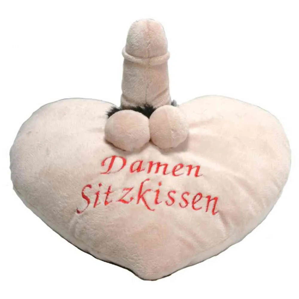 Damen-Sitzkissen aus Plüsch mit Penis u. Hoden Damen-Sitzkissen aus Plüsch mit Penis u. Hoden