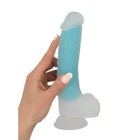 Glow in the Dark: Dildo, transparent/türkis Glow in the Dark: Dildo, transparent/türkis