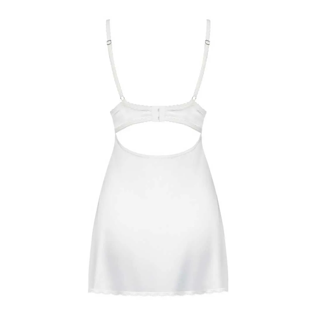 Negligé plus String aus Satin und Spitze – Bild 5