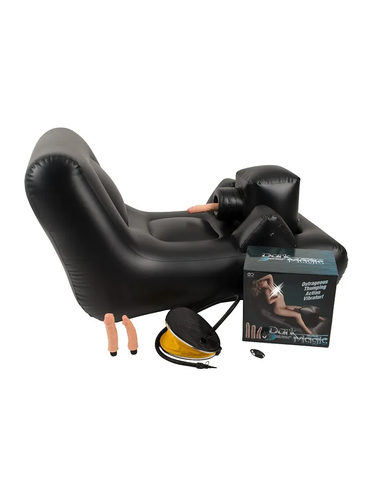 Dark Magic Thrusting Bed: Liebeskissen mit Vibrator, schwarz/haut Dark Magic Thrusting Bed: Liebeskissen mit Vibrator, schwarz/haut
