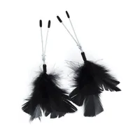 Metall-Nippelklemmen mit Federn, schwarz Metall-Nippelklemmen mit Federn, schwarz