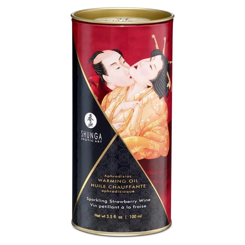 Shunga - Aphrodisierendes Wärmendes Öl Erdbeerwein 100 ml – Bild 2