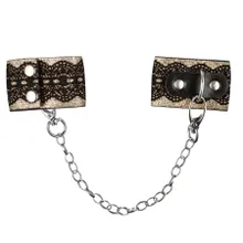 Handschellen mit schwarzer Spitze Handschellen mit schwarzer Spitze