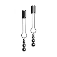 Master Series Adorn: Nippelklemmen, silber/schwarz Master Series Adorn: Nippelklemmen, silber/schwarz