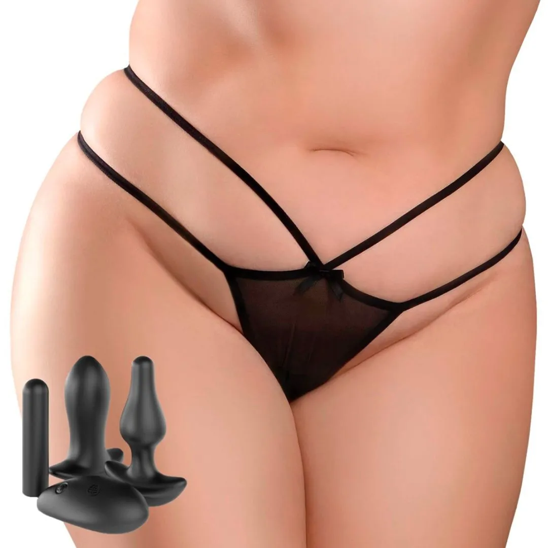 Vibro-String mit Minivibrator, 2 Analplugs und Fernbedienung Vibro-String mit Minivibrator, 2 Analplugs und Fernbedienung