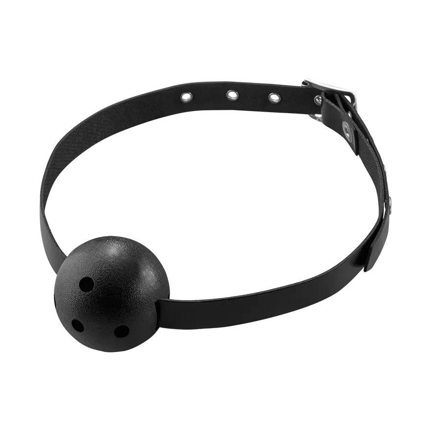 Knebelball mit schmalem Ledergurt Knebelball mit schmalem Ledergurt