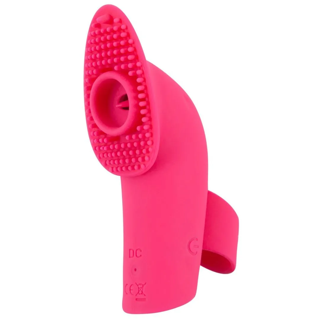 Fingervibrator mit Action-Zunge und Reiznoppen Fingervibrator mit Action-Zunge und Reiznoppen