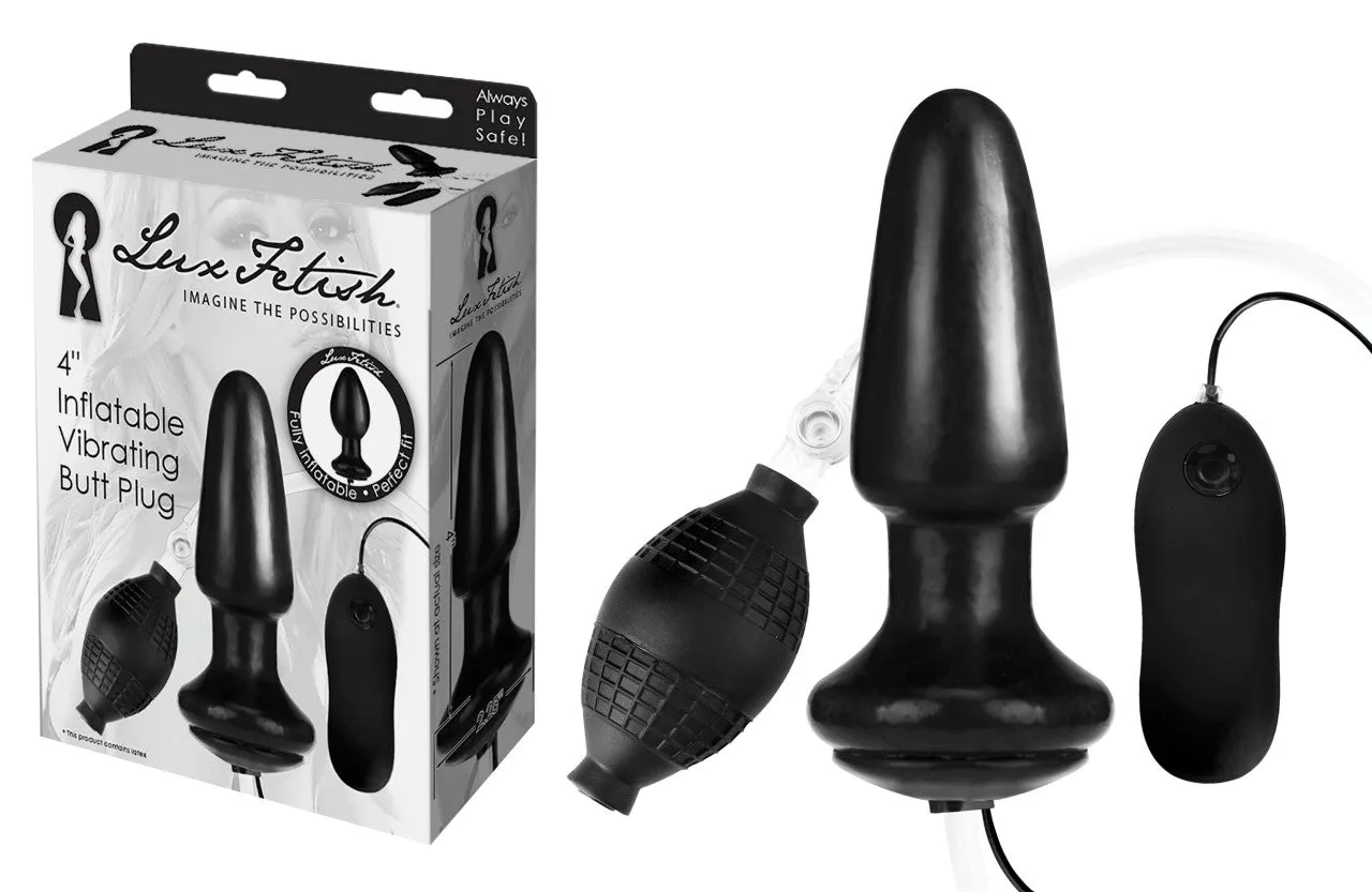 LUX FETISH 4%27 Inflatbale Vibrating Butt Plug LUX FETISH 4%27 Inflatbale Vibrating Butt Plug