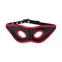 Offene Leder-Maske mit roten Säumen Offene Leder-Maske mit roten Säumen