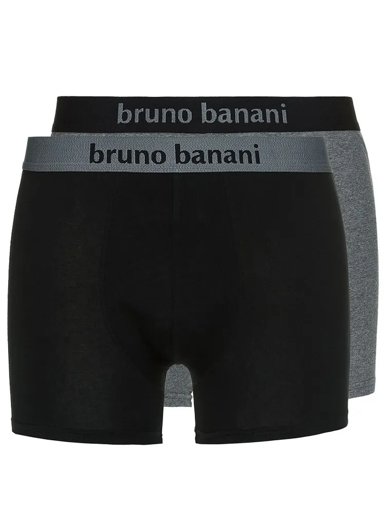 Bruno Banani Flowing: Short 2er Pack, schwarz/grau (XXL) Bruno Banani Flowing: Short 2er Pack, schwarz/grau (XXL)