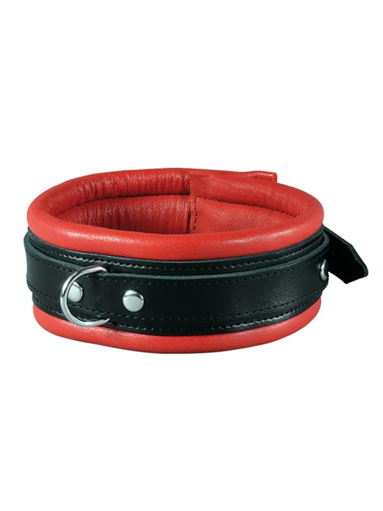 Xx-DreamsToys: Leder-Halsfessel, rot/schwarz Xx-DreamsToys: Leder-Halsfessel, rot/schwarz
