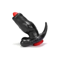 Oxballs Woof! Plug with Plunger: Silikon-Analtunnel mit Stopper, schwarz/rot Oxballs Woof! Plug with Plunger: Silikon-Analtunnel mit Stopper, schwarz/rot