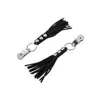 Nippelklemmen mit Leder-Quasten Nippelklemmen mit Leder-Quasten