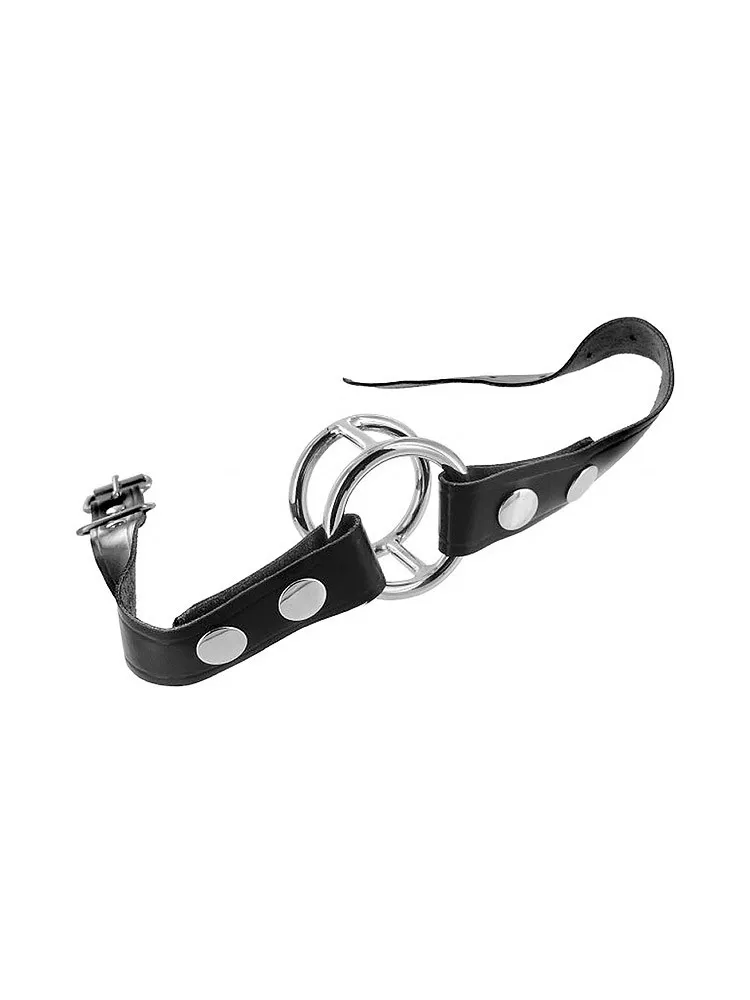 Strict Deep Throat Gag: Edelstahl Ringknebel, schwarz Strict Deep Throat Gag: Edelstahl Ringknebel, schwarz