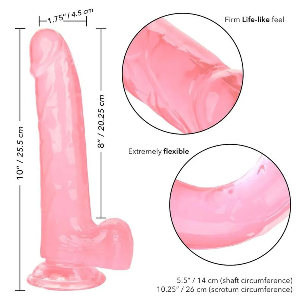 Realistischer Dildo "Queen Size" mit Hoden und Saugfuß – Bild 5