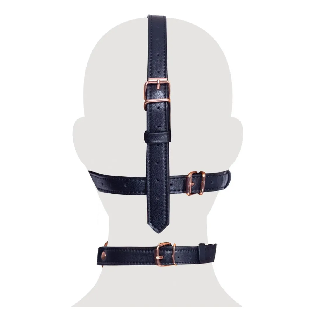 Kopfgeschirr in Lederoptik mit Knebel – Bild 3