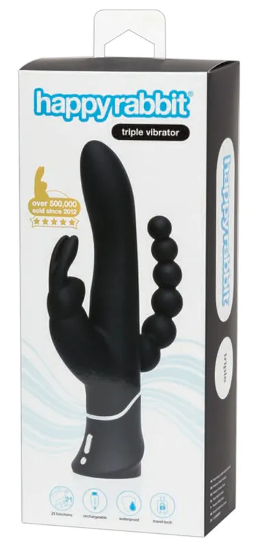 Happy Rabbit – Triple Curve Rabbit Vibrator – Schwarz – Bild 4