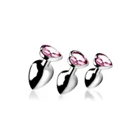 Booty Sparks Pink Heart Gem: Anal-Plug-Set 3-teilig, silber/rosa Booty Sparks Pink Heart Gem: Anal-Plug-Set 3-teilig, silber/rosa