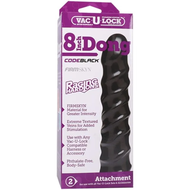 Doc Johnson - VacULock CodeBlack 20,3 cm Dong Raging HardOns - Schwarz – Bild 2