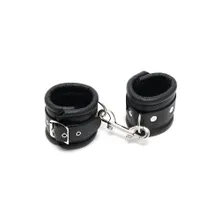 Leder-Fußfesseln gepolstert, schwarz Leder-Fußfesseln gepolstert, schwarz