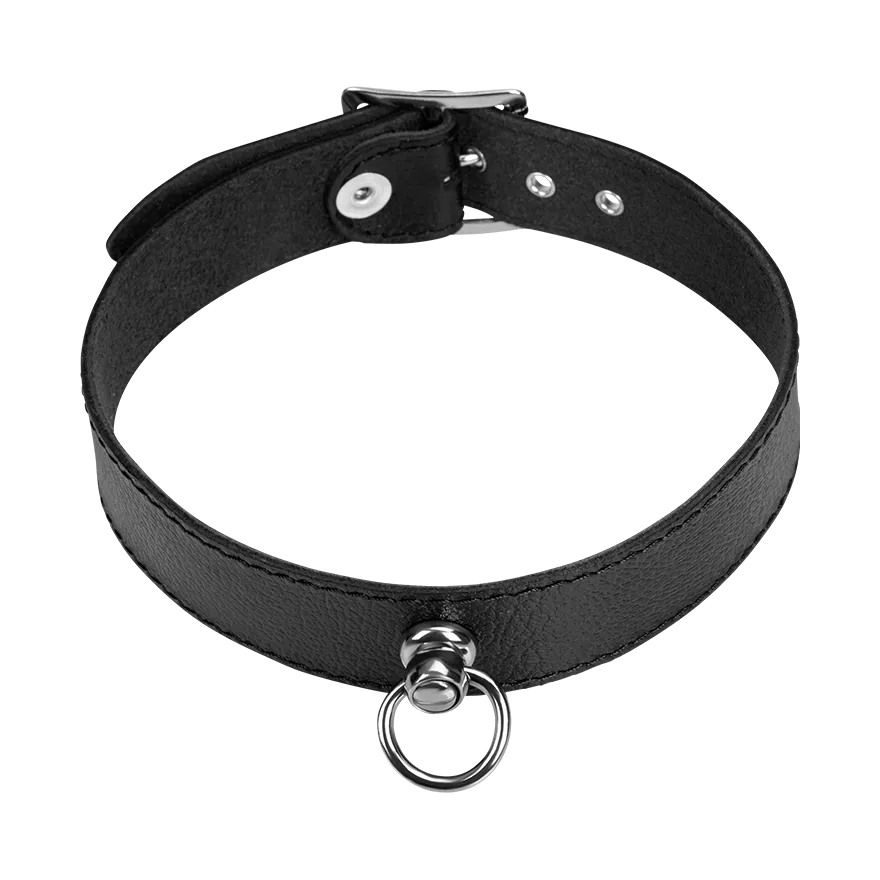 Schmales Leder-Halsband mit O-Ring Schmales Leder-Halsband mit O-Ring