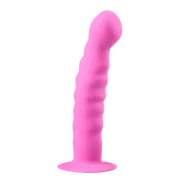 Saugnapf-Dildo mit geripptem Schaft rosa - Ø 2,8cm Saugnapf-Dildo mit geripptem Schaft rosa - Ø 2,8cm