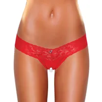 Hustler: Ouvert Stimulations-String mit Perlen, rot (M/L) Hustler: Ouvert Stimulations-String mit Perlen, rot (M/L)