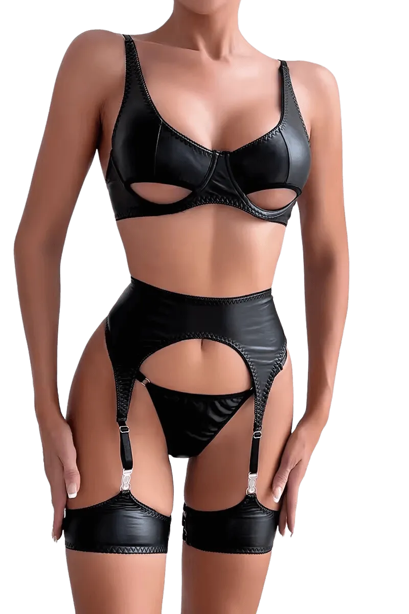 4tlg. Dessous Set Wetlook 4tlg. Dessous Set Wetlook