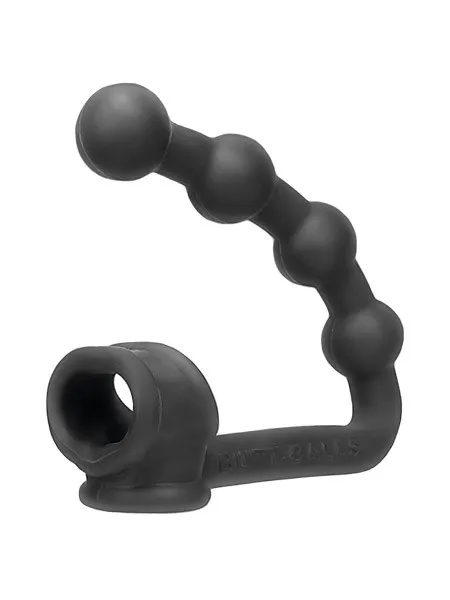 Buttballs: Penis- und Hodenring mit Analplug, schwarz Buttballs: Penis- und Hodenring mit Analplug, schwarz