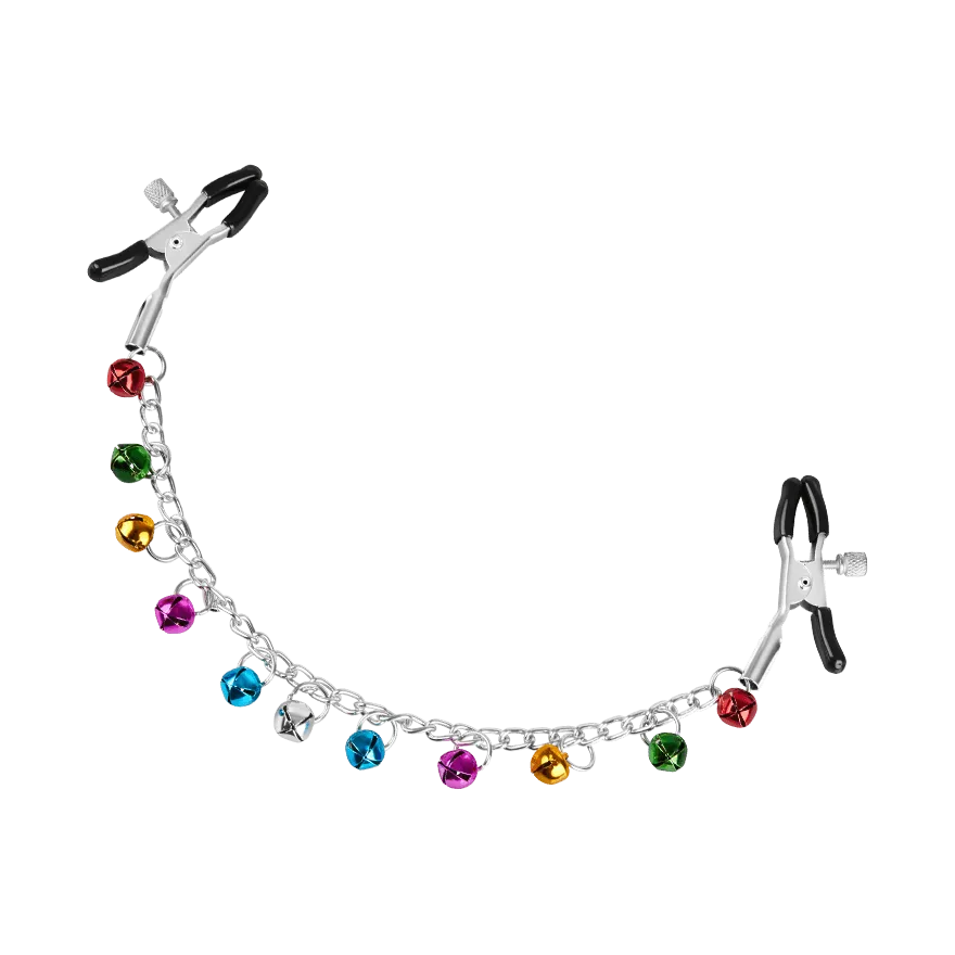 Nippelklemmen mit bunten Glöckchen Nippelklemmen mit bunten Glöckchen