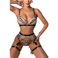 4tlg. Dessous Set Leomuster 4tlg. Dessous Set Leomuster