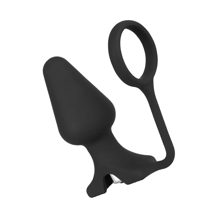 Analvibrator mit Penisring, 10,5 cm Analvibrator mit Penisring, 10,5 cm