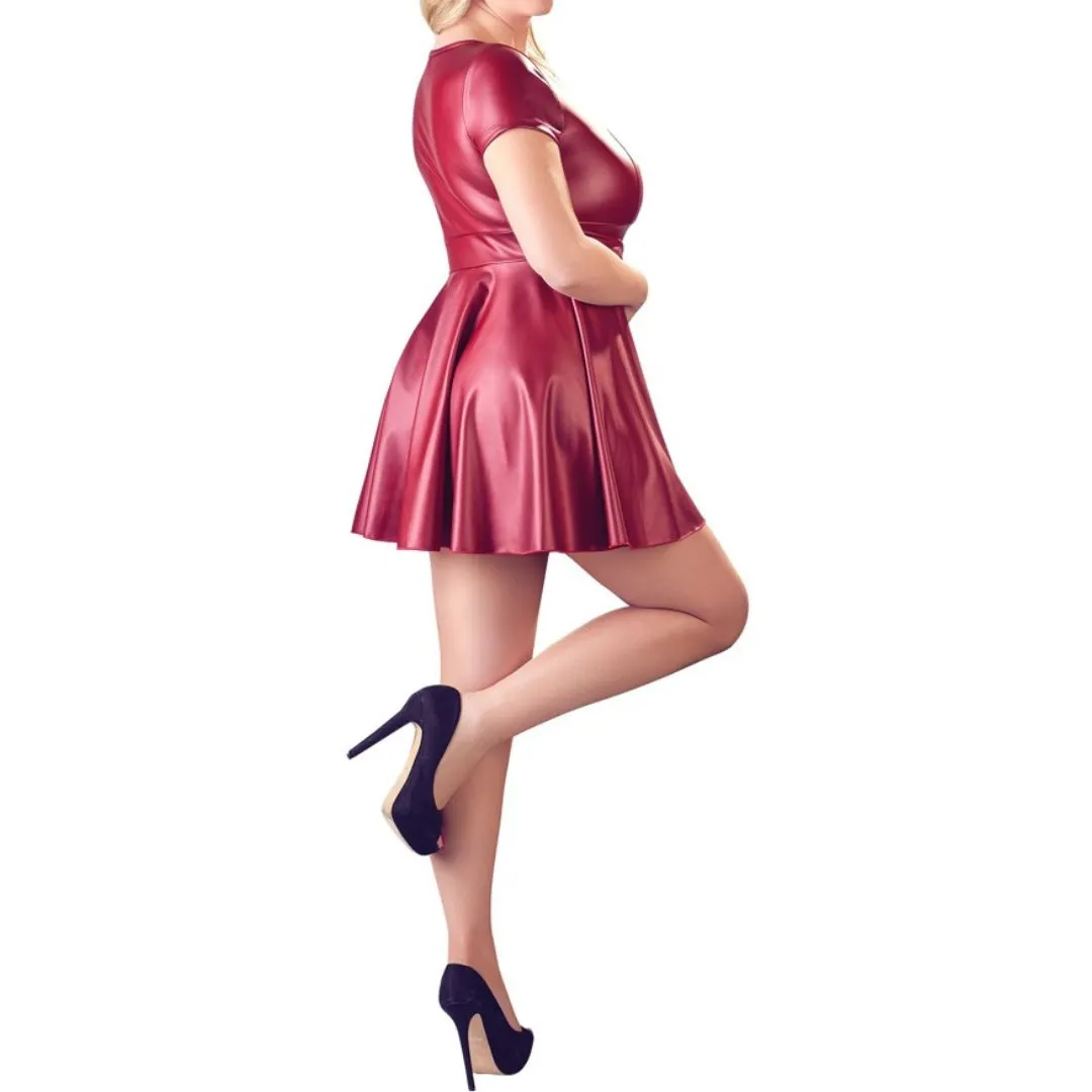 Minikleid im Mattlook mit Zierschnalle – Bild 3