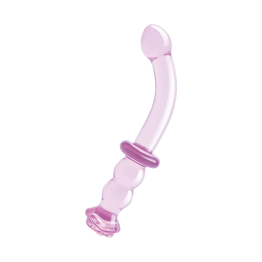 Glaze Glass - Rosebud G-Spot Dildo, 19 cm Glaze Glass - Rosebud G-Spot Dildo, 19 cm
