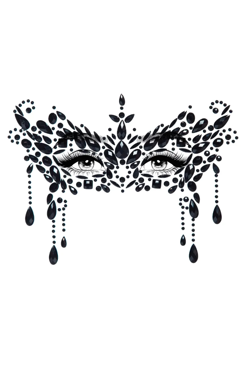 Schmucksticker Gesicht Maskerade schwarz Schmucksticker Gesicht Maskerade schwarz