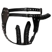 String aus Leder mit 3 Dildos String aus Leder mit 3 Dildos