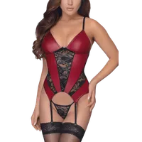 Rot schwarzes Wetlook Strapshemd Rot schwarzes Wetlook Strapshemd