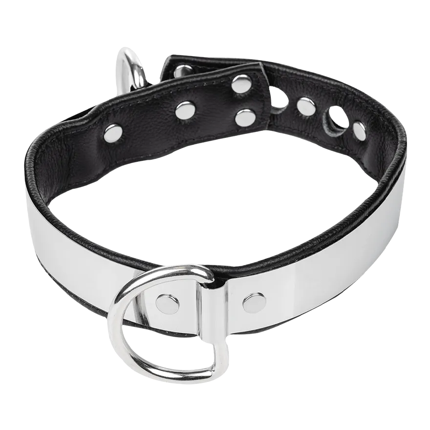 Lederhalsband mit Metall und Schloss Lederhalsband mit Metall und Schloss