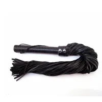 Flogger With Leather Handle & Stripes Black Flogger With Leather Handle & Stripes Black