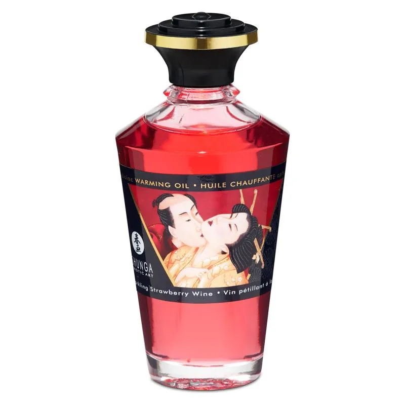 Shunga - Aphrodisierendes Wärmendes Öl Erdbeerwein 100 ml – Bild 3