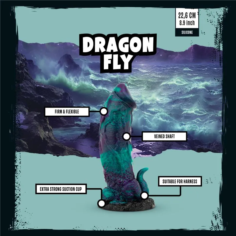 Mythical Mates - Dragonfly Dildo Lila & Grün - 22.6 cm – Bild 5