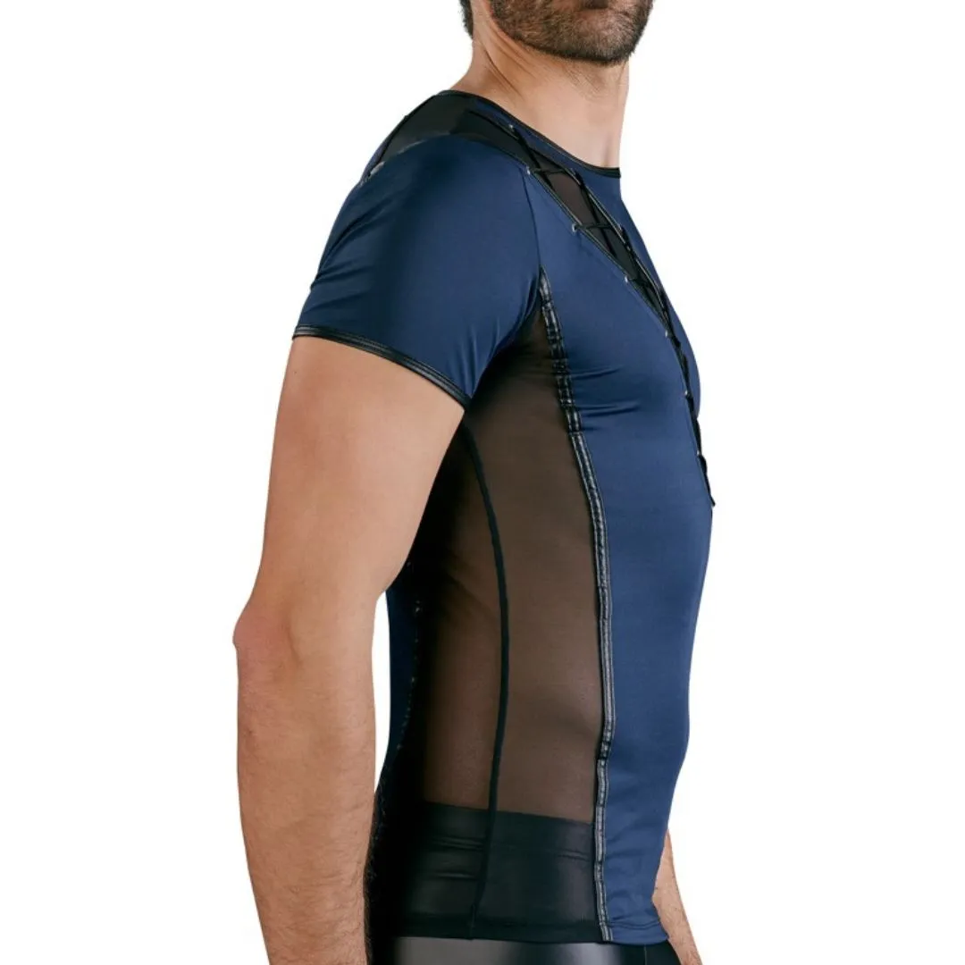 Kurzarm Shirt mit Powernet-Einsätzen und Schnürung – Bild 5