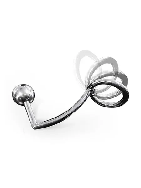 Anal Intruder: Edelstahl-Penis-/Hodenring (40mm) mit Analplug Anal Intruder: Edelstahl-Penis-/Hodenring (40mm) mit Analplug