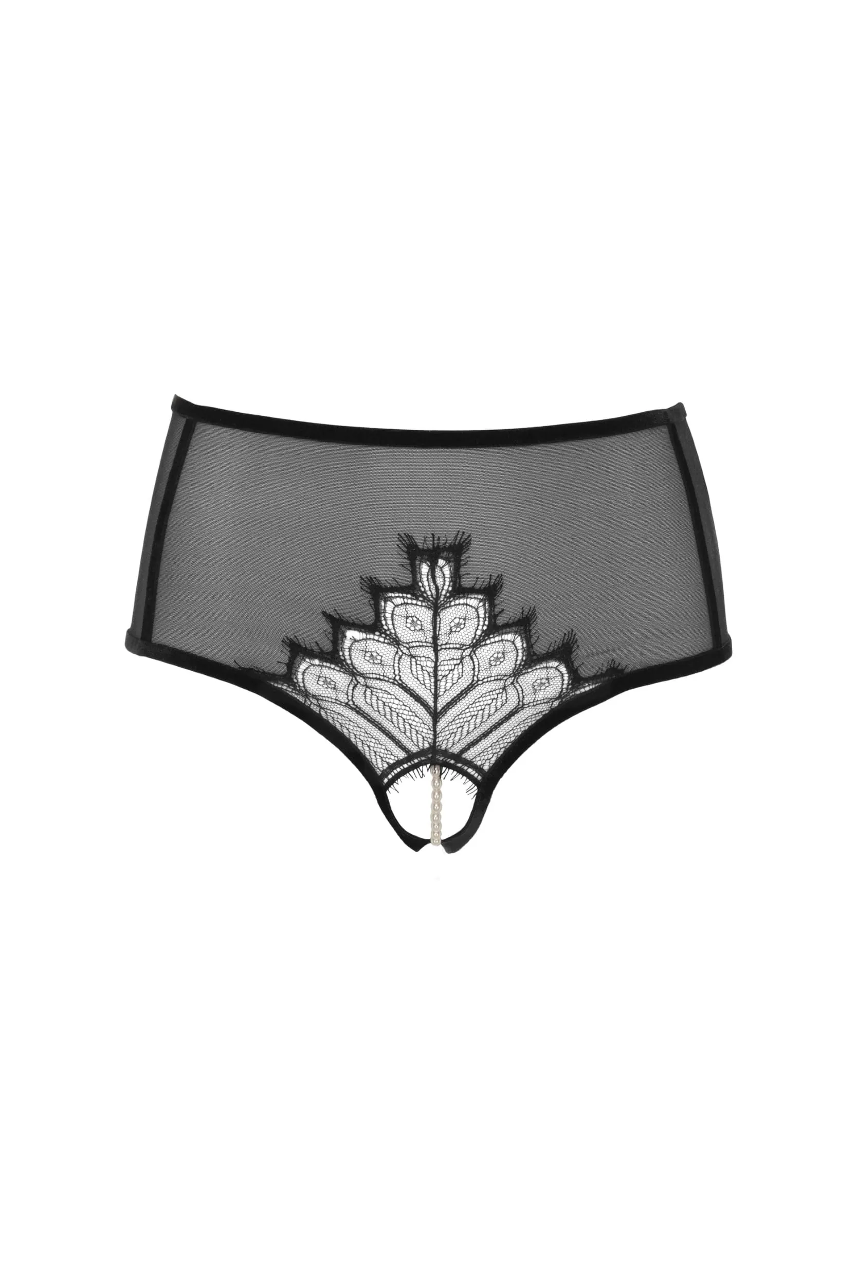 Bracli - Kyoto Hochtaillierter Perlen-Tanga - Luxus-Dessous Größe L Bracli - Kyoto Hochtaillierter Perlen-Tanga - Luxus-Dessous Größe L